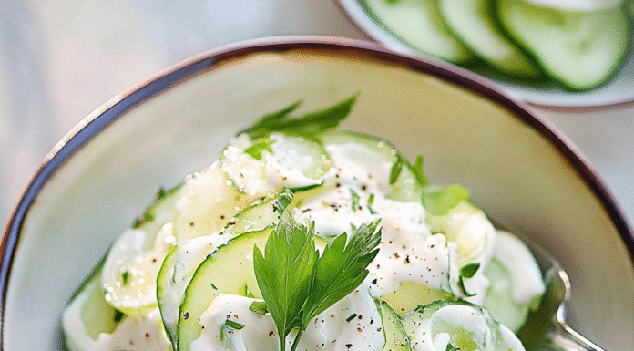 Refreshing Creamy Cucumber Salad with Mayonnaise Recipe
