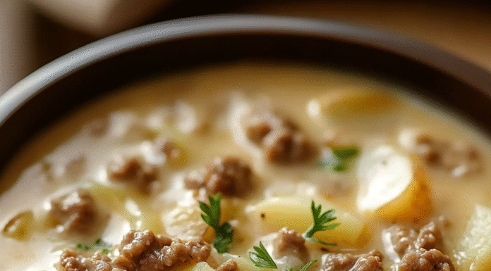 Irresistible Cheesy Hamburger Potato Soup Recipe