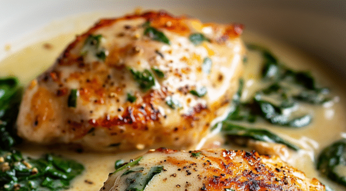 Creamy Garlic Chicken with Spinach: A Flavorful Delight