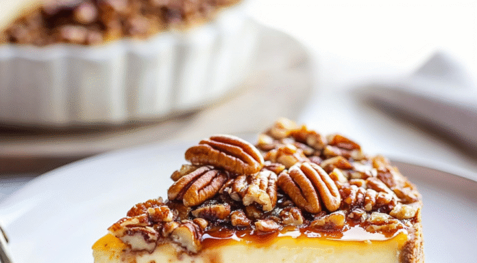 Indulge in Decadent Pecan Pie Cheesecake Delight