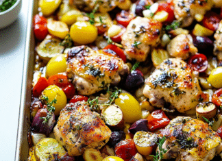Flavorful Greek Sheet Pan Chicken Recipe in 30 Minutes